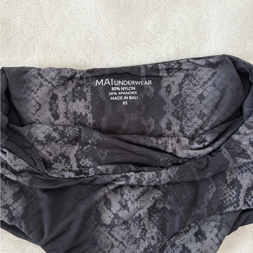 Black and Gray Snakeskin Bikini Bottom